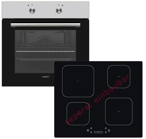 Einbauherd-Set Backofen und autarken Induktionskochfeld Heißluft Umluft analoger Timer 60 cm rahmenloses Touch Control Timer Kindersicherung Einbauherd-Set Backofen und autarken Induktionskochfeld Heißluft Umluft analoger Timer 60 cm rahmenloses Touch Control Timer Kindersicherung