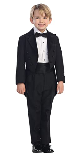 Image of iGirldress Baby /Toddle /Boys Ivory Black Navy Jacket Pants Shirt Bowtie Tuxedo Ring Bearer Suit