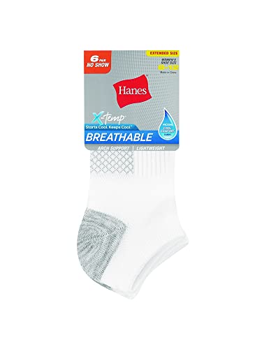 Image of Hanes Women's Socks, Lightweight Breathable Socks, No Show and Super No Show, 6-Pack