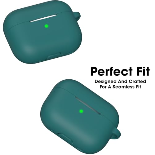 Image of Sounce Earphone Case Cover Compatible for Airpods Pro 2 Case 2022, Soft Silicone Skin Case Cover Shock-Absorbing Protective Case with Keychain [Front LED Visible](Green)