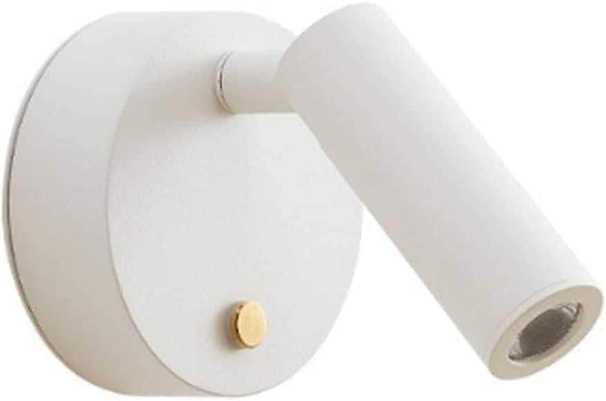 Applique da Parete Moderna per Interni, faretto cilindrico Vintage in Ferro e Alluminio, angolazione Regolabile, Ideale per Camera da Letto, Angolo Lettura, Illuminazione dimmerabi