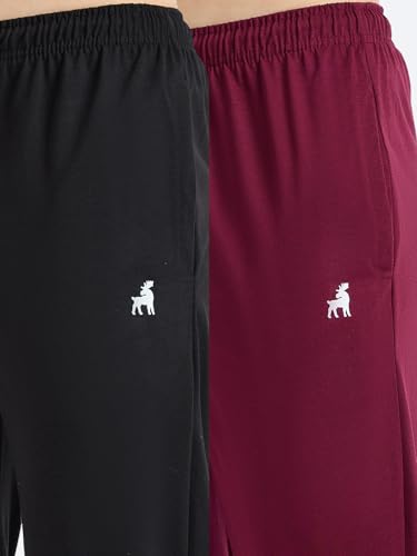 Image of Modeve Men Solid Cotton Blend Track Pant for Summer Pack of 2