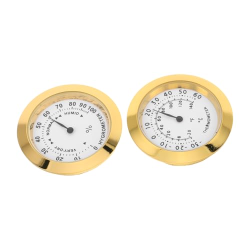 Mipcase 2pcs Round Temperature and Humidity Gauge Accurate Indoor Monitor for Home Office Nursery Mini Hygrometer and Thermometer for Real Measurements with High Precision Sensor