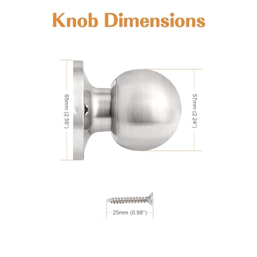 Probrico 4 Pack Dummy Door Knobs Brushed Nickel Finish, One Side Dummy Lever, Stainless Steel Half Handle For French Doors thumb #4