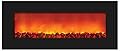 Sierra Flame Slim Wall Mount Electric Fireplace - WM-SLIM-42 - with 42" x 18" Black Glass Surround