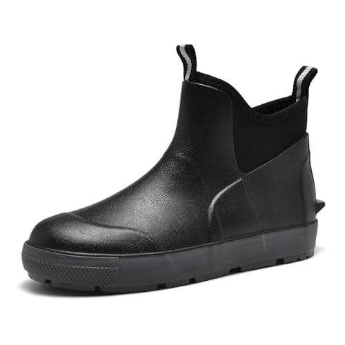 GemChve Gummistiefel Herren,Gartenschuhe herren Kurze,Chelsea Boots Damen,Arbeitsschuhe Gummistiefel Halbhoch,Deckstiefel Wasserdicht Rutschfest Geeignet Regentag Reisen Angeln Black43EU GemChve Gummistiefel Herren,Gartenschuhe herren Kurze,Chelsea Boots Damen,Arbeitsschuhe Gummistiefel Halbhoch,Deckstiefel Wasserdicht Rutschfest Geeignet Regentag Reisen Angeln Black43EU