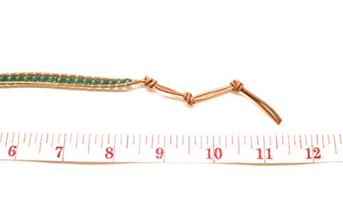 Infinityee Ankle Bracelet Woven Light Brown Leather Vintage Handmade Hippie Bohemian Gypsy Boho Unisex Anklet For Men, Women, Teen Girls (Jade Stone) #TOP4