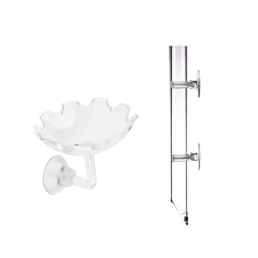Tfwadmx Shrimp Feeding Dish and Feeder Tube Transparent Feeder Container for Shrimp Tropical Fish African Dwarf Frog 2Pcs