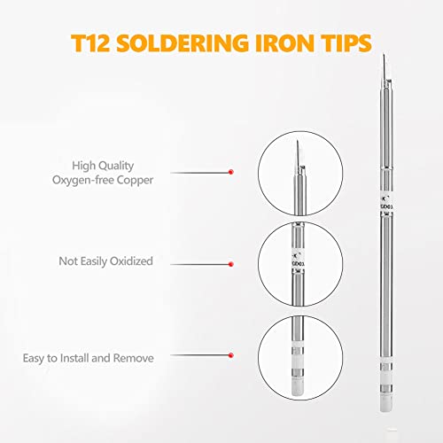 image for Walfront T12 Soldering Iron Tips 10 Types Soldering Station Tool Solde