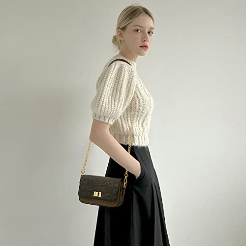 Foxlover Pvc Leather Small Crossbody Bag For Women Chain Signature Women’s Shoulder Bag Purse Lightweight Mini Handbags #TOP7