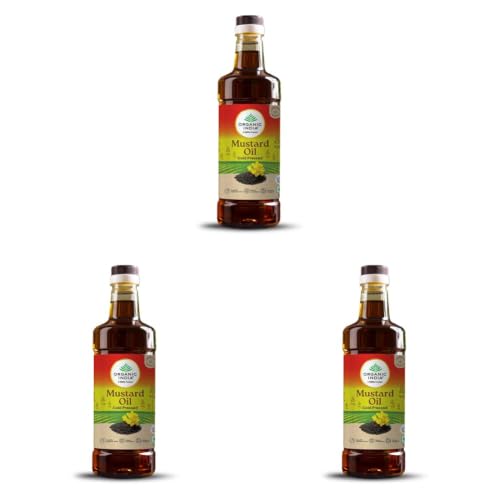 Image of Organic India Mustard Oil, 1000ml | Lab Tested on 250+ Parameters | Certified Organic| Cold Pressed Oil | Kachi Ghani Sarso Ka Tel with Natural Flavour | Perfect for Daily Cooking and Healthier living
