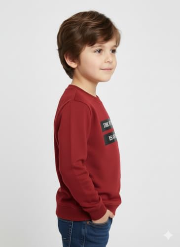 Image of Mack Jonney Boys Printed Fleece Sweatshirt - Warm Winter Pullover for Kids -M5367