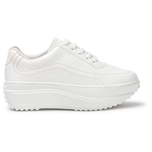 Image of Vendoz Women White Casual Stylish Sneakers