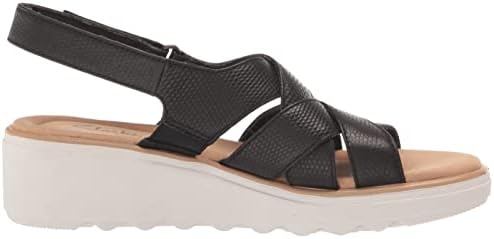 Clarks Jillian Spring Wedge Sandal, Black Leather, 8 Medium | Image 5