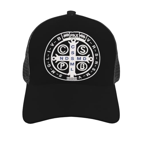 Saint Benedict Medal Unisex Mesh Baseball Caps - Classic Adjustable Hat3