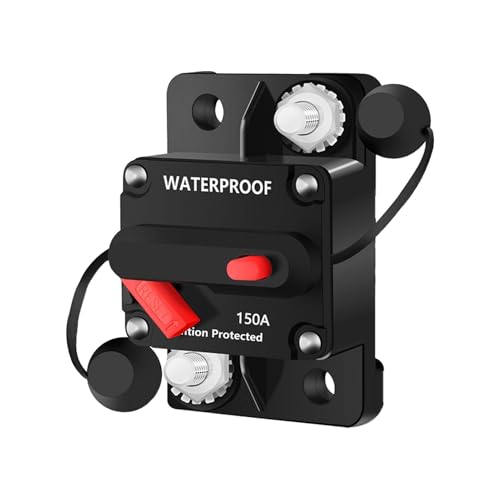 Circuit Breaker, Battery Overload Protector, 12-48V Waterproof Resettable Switch for Marine Boats, Reliable Power Safety Device 