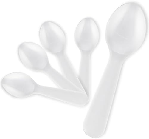 Stock Your Home 400 Count 3-Inch Plastic Mini Taster Spoons - Perfect for Sampling, Desserts, and Parties, Disposable and Durable Utensils