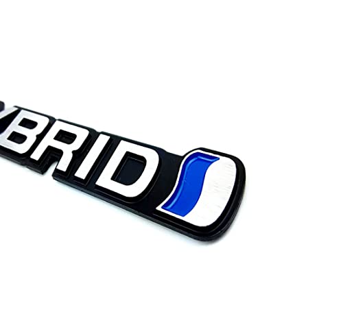 Image of 3D Metal Hybrid Logo Car Side Fender Rear Trunk Emblem Badge Decals Sticker for Car Decoration Accessories (White)