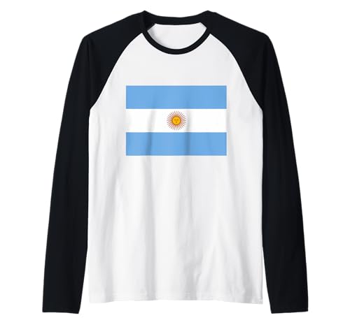 Bandera de Argentina Orgulloso Patriota Argentino Souvenir Fan Camiseta Manga Raglan