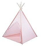 Kiddus Tienda Tipi Juego simbólico decoración habitación Infantil niños Blanco y Rosa Estilo nórdico KI60121