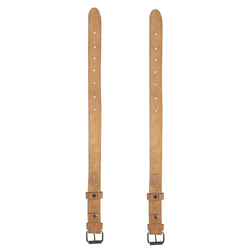 Hide & Drink, Set of 2 Rustic Bicycle Ankle Bands, Brass Metal Buckle, Adjustable Straps for Legs, Classic Vintage Gifts for Cyclists, Full Grain Leather, Handmade, Single Malt Mahogany