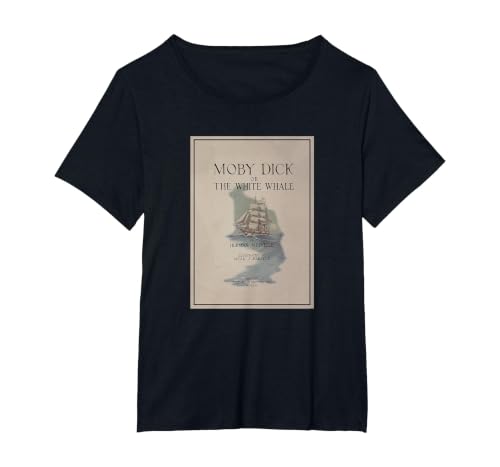 Moby Dick Cover T-Shirt, Women's Plus, Black, 5X