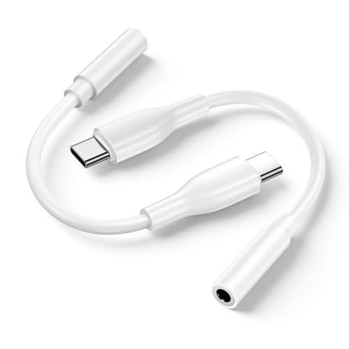 USB C to 3.5mm Headphone Adapter 2Pack for iPhone 16e/16 Pro/16 Pro Max/16 Plus/16/15/15 Pro/15 Pro Max/15 Plus,iPad,Type C to 3.5mm Cord Aux Car Jack Audio Adapter for Samsung Galaxy S25 A16,Pixel 9