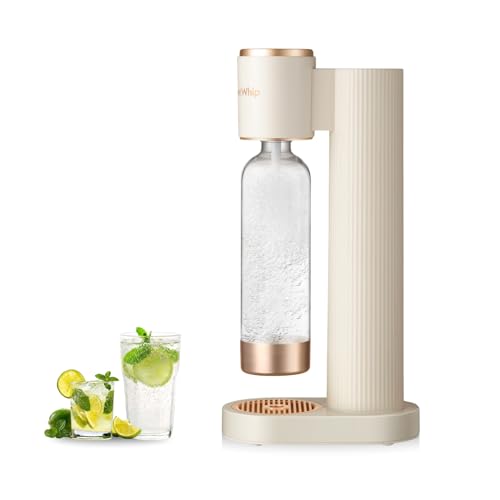 GreatWhip Wassersprudler Machine Milchig Weiß, Sodamaschine, mit 1 Liter Flasche, Kompatibel mit Einschraubbarem 60L CO2 Karbonisator (nicht enthalten), Geschenk zum Muttertag