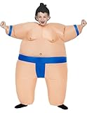 Spooktacular Creations Kids Inflatable Costume, Full Body Sumo with Blue Belt Air Blow Up Halloween Costumes, Sumo Wrestler Inflatable Suit with Hat