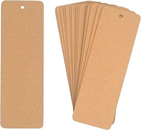 Image of CLOCKIVA Blank Wooden Unfinished Cutouts DIY Wooden Craft Bookmark Wood Hanging Gift Tags Rectangle Shape Blank Bookmark Ornaments with Holes DIY Best Gift for Readers (30)