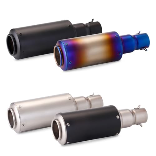 スリップオンマフラー バイク バイクマフラー サイレンサー 汎用 適用 差込内径50.8mm 長さ325mm エキゾーストパイプ オートバイ排気パイプ 排気管 改装 ステンレス鋼 (フルチタン)