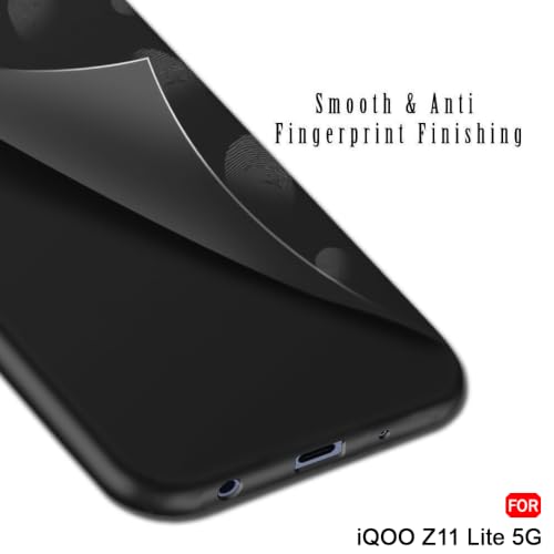 Image of TheGiftKart Sleek Back Cover Case for iQOO Z11 Lite 5G | Slim Fit Protective Design | Ultra Matte Finish | Camera Protection Bump | Soft Silicon Back Cover Case for iQOO Z11 Lite 5G (Silicone, Black)