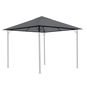 QUICK STAR vervangend dak voor tuin paviljoen 3x3m grijs RAL 7012 antiek paviljoendak reserveovertrek