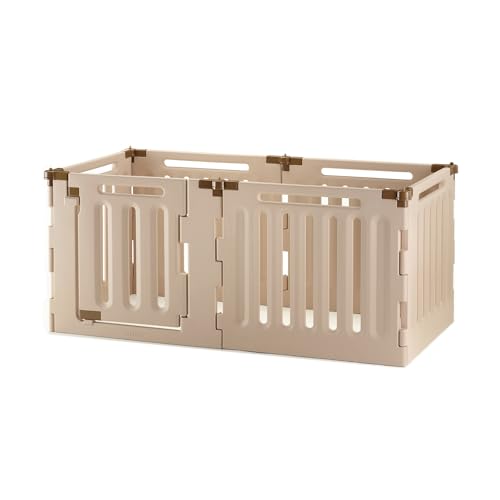 Richell Convertible Indoor/Outdoor Pet Playpen, Large, Soft Tan/Mocha