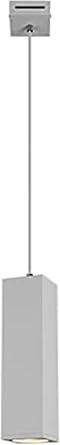 Square Black Single Head Chandelier 3W LED Long Tube Pendant Light Aluminum Bedroom Hanging Lights Adjustable Height Kitchen Island Suspension Lamp Lighting Fixture,Neutral Light,Black 30CM,Serene