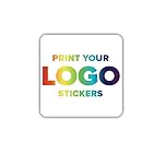 Square Customised Vinyl Waterproof Stickers | Any Size, Quantity | Upload Your Image or Text | Matt and Gloss | Logo Labels Personalised Sticker for Party Bags | Business