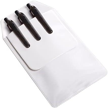 YTYKINOY 5 Pieces Heavy Duty PVC Shirts Lab Coats Pocket Protector for Pen Leaks (White)