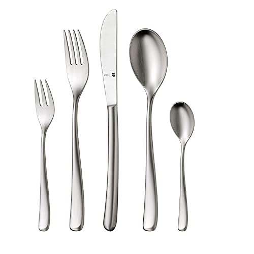WMF Vision Edelstahl Besteck Set 6 Personen, Essbesteck Set 30 teilig, Hohlheftmesser, Cromargan protect mattiert, kratzbeständig, spülmaschinenfest