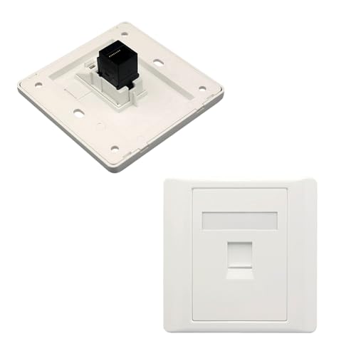 Image of ChainYao Cat6 RJ45 Wall Socket - Gigabit Ethernet Keystone Jack, Dual-Pass Through & Shielded Network Socket for In-Wall Cable Installation, Home Office & Data Center