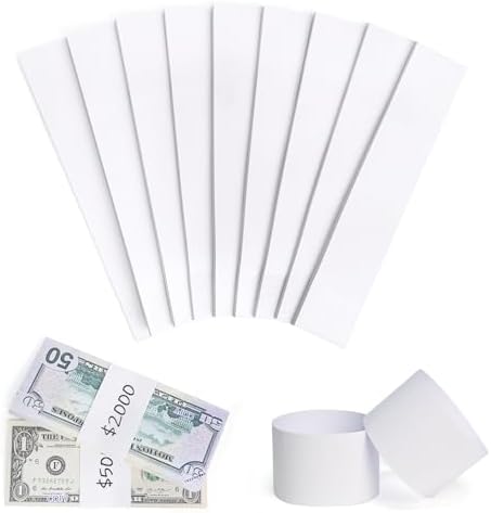 L LIKED 300 Blank White Money Bands for Notes UK, Self Adhesive ...