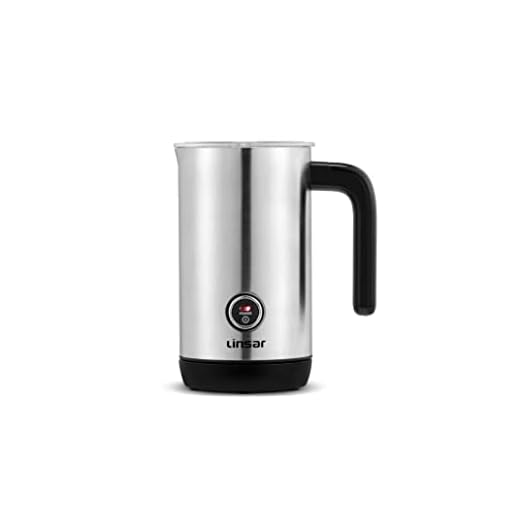 Linsar - Espumador de leche eléctrico - Fabricado en acero inoxidable - Con 4 programas, revestimiento antiadherente y protección contra sobrecalentamiento - Capacidad de 240 ml - Para latte