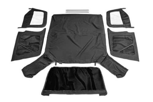  RAMPAGE PRODUCTS Rampage Premium Replacement Soft Top with Door Skins & Tinted Windows  Sail Cloth, Black Diamond Color  912935  Fits 1997-2006 Jeep Wrangler TJ with Door Skins