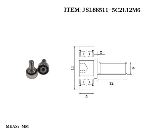 Roue de guidage spéciale filetée JSL68511-5C2L12M6 en acier haute précision