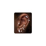 TINGN Pendientes de espalda plana para mujer, hipoalergénicos, chapados en oro de 14 quilates, aretes de acero quirúrgico para orejas sensibles, pequeños aretes de aro para cartílago, juego de aretes