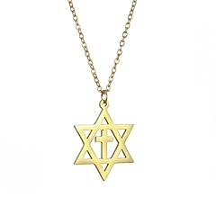 Gold Star of David Cross Necklace