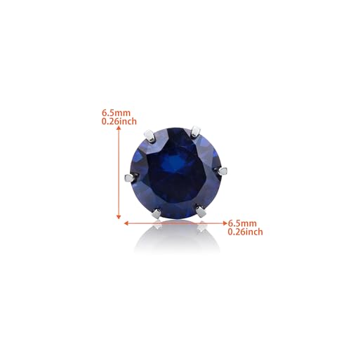 Round 14K Gold Earrings for Women in Solid 14K White Gold 585/14K Yellow Gold 585 with Ruby/Sapphire/Zirconia/Emerald Gemstones, Stud Earrings For Women,Women's Jewelry Delivered in Jewelry Box3