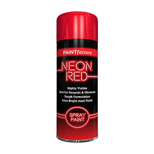 Classic Signature - 1x Neon Red 200ML Spray Paint Aerosol Fluorescent Bright Graffiti (Banksey) Matt Finish