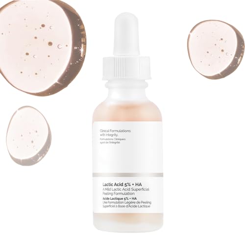 30 ml de ácido láctico 5 % + HA 2 % de solución exfoliante, sérum facial antiarrugas hialurónico, sérum hidratante facial para el cuidado de la piel, sérum facial hidratante