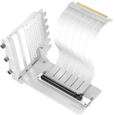 Antec PCIE 5.0 Riser Cable with Vertical Bracket, RTX50 White, 200mm, PCIe 5.0 Dikey GPU Montaj Kiti