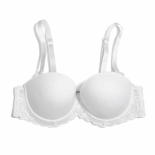 Image of YANDW Strapless Lightly Padded Full Figured Coverage Bra Clear Back Multiway Invisible Straps Backless Brassiere for Women